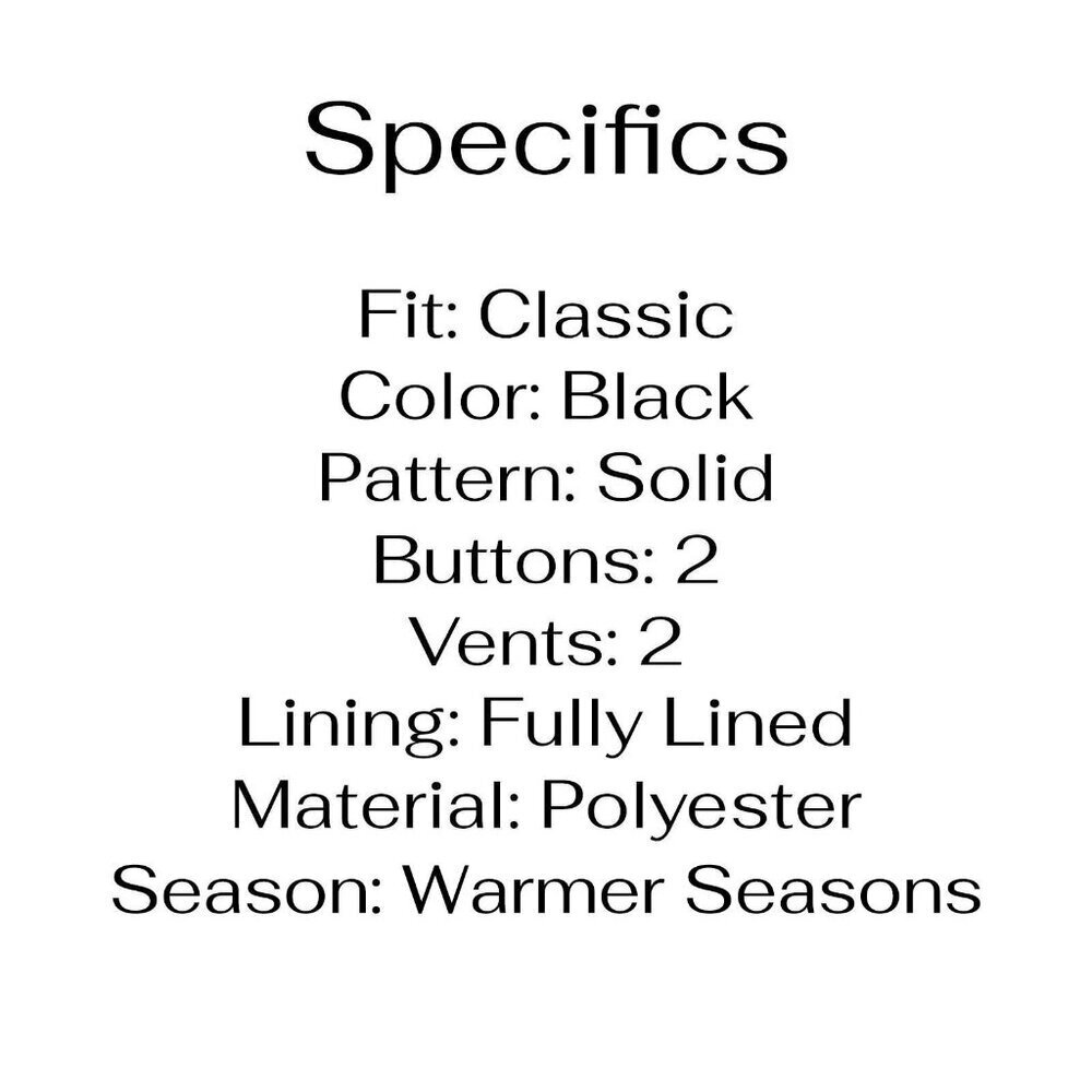 Express 38r Black Solid 2-Button Sport Coat Blaze… - image 4